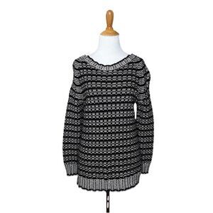 Surface To Air Black White Chunky Knit Pullover Sweater Size 36 = Small Womens
